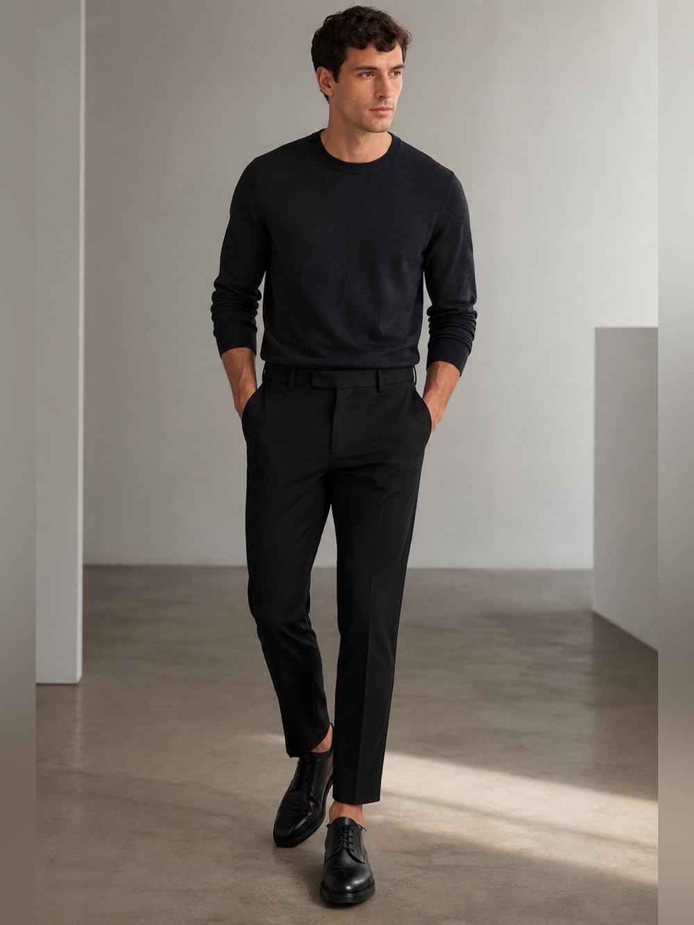 COS 100% Wool Tailored Dress Pants Black Career Office 36R The Boys - Picture 2 of 13
